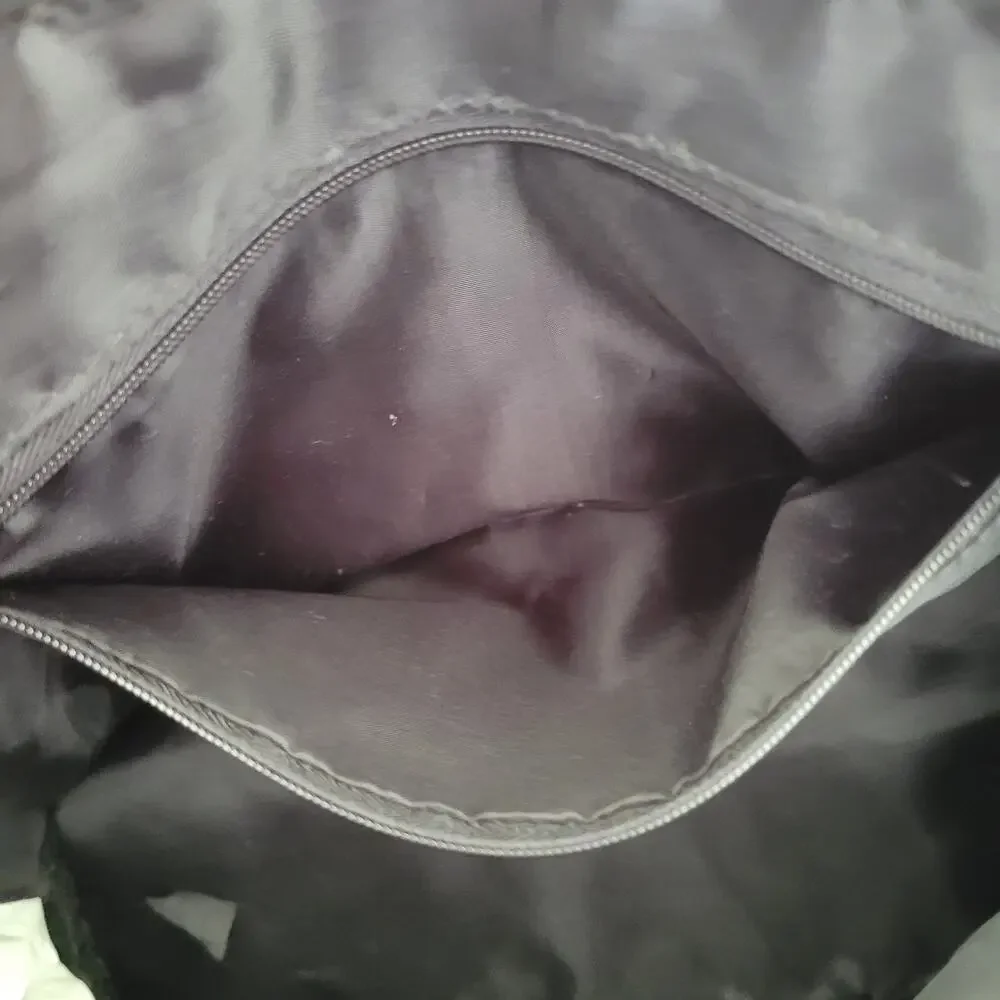 Bernardo Valentino Quilted Tote Shoulder Bag Black Nylon Lightweight Zip Large‎
